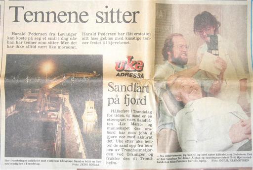 Eldre mann fra Levanger fikk tannimplantater hos Tannlege Alstad i 1988.